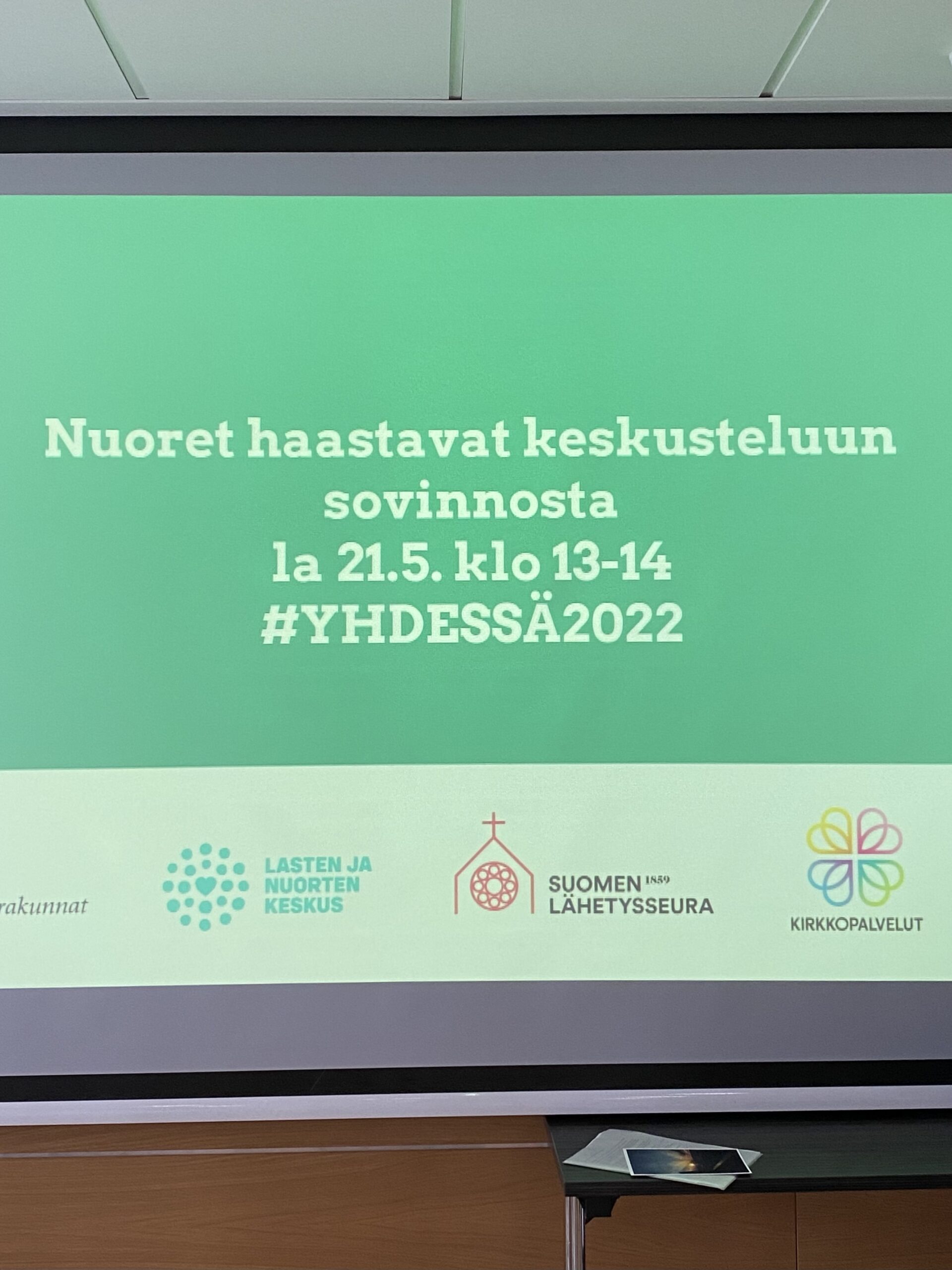 Nuoret haastavat keskusteluun sovinnosta 21.5. klo 13-14, hashtag #YHDESSÄ2022.