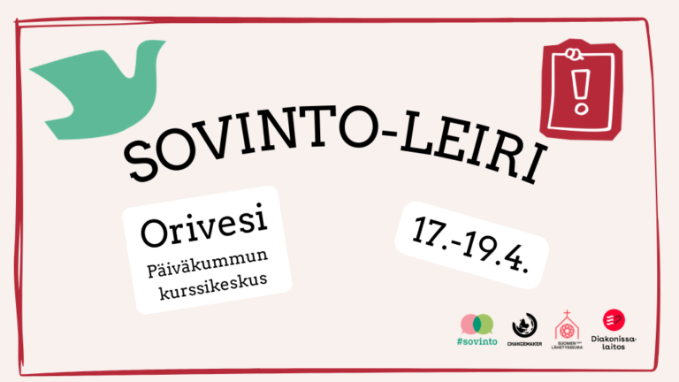 Sovinto-leiri järjestetään Orivedellä Päiväkummun kurssikeskuksessa 17.-19. huhtikuuta.