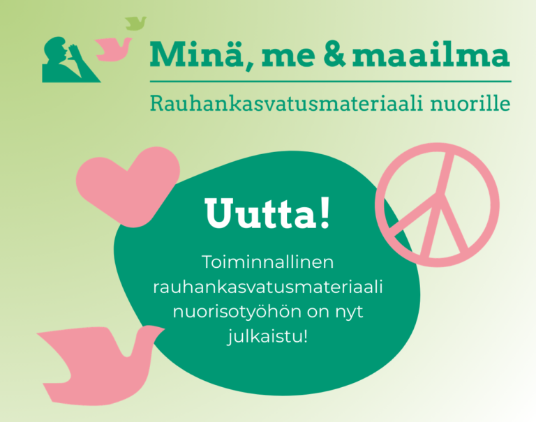 Julkaisussa kerrotaan uudesta rauhankasvatusmateriaalista nuorisotyöhön, jossa on käytetty rauhaan ja yhteisöllisyyteen liittyviä symboleja.