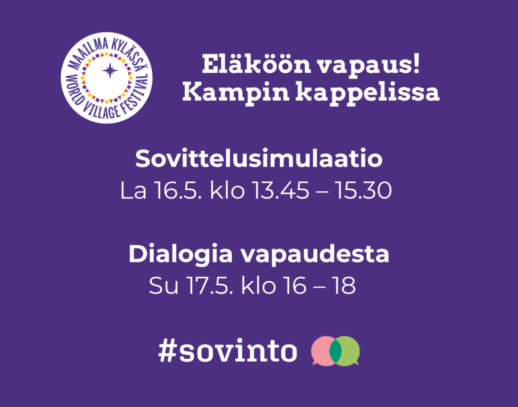 Eläköön vapaus! Kampin kappelissa järjestetään sovittelusimulaatio ja dialogia vapaudesta.